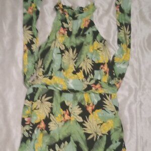 Nicole Miller women's romper shorts sizeL multicolor sleeveless paisley grunge